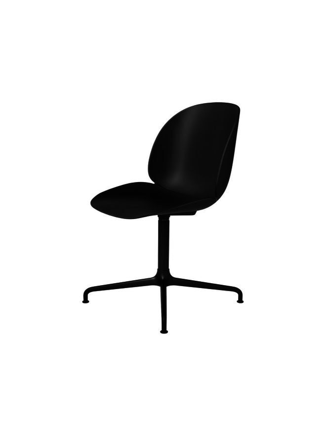 Beetle Meeting Chair - Un-Upholstered, 4-star base, Black Matt Base