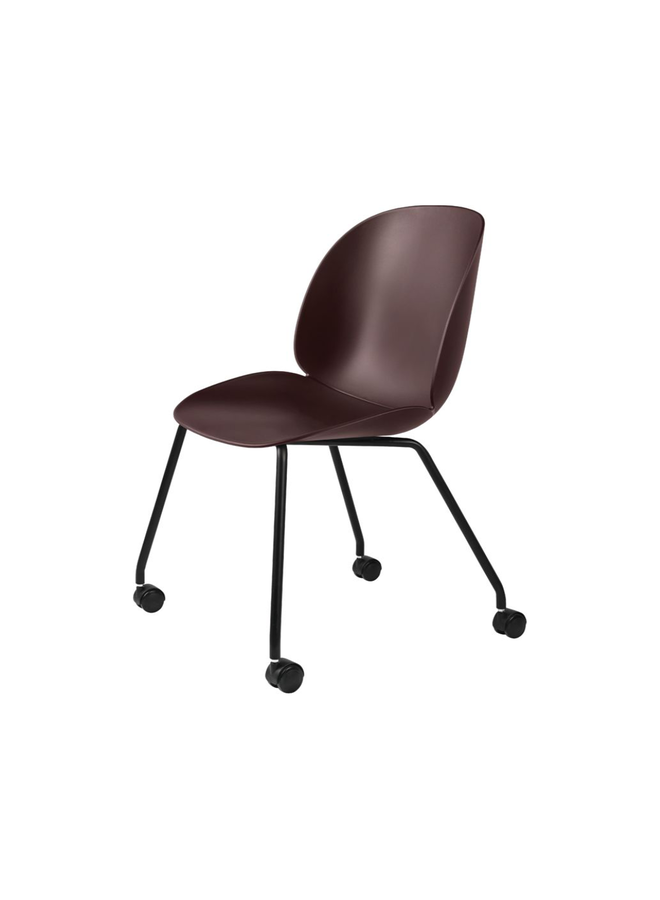 Beetle Meeting Chair - Un-Upholstered, 4 legs w. castors