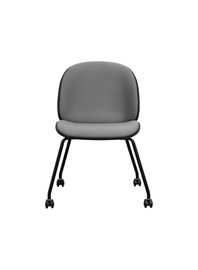 Beetle Meeting Chair - Fully Upholstered, 4 legs w. castors