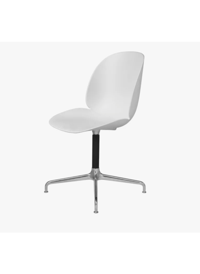 Beetle Meeting Chair - Un-Upholstered, 4-star base, Polished Aluminium/Black Matt Base