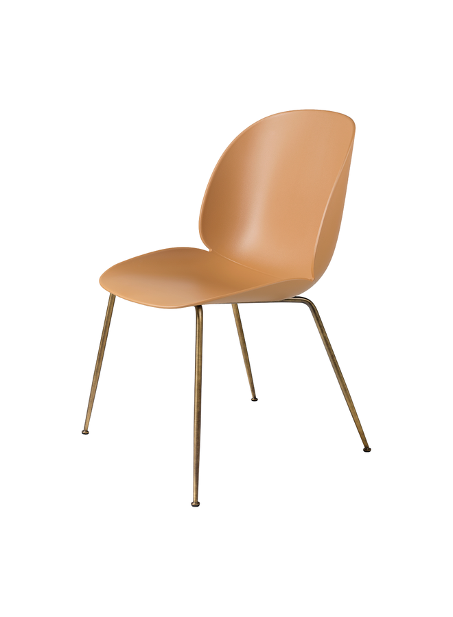 Beetle Dining Chair - Un-Upholstered, Conic base, Antique Brass Base