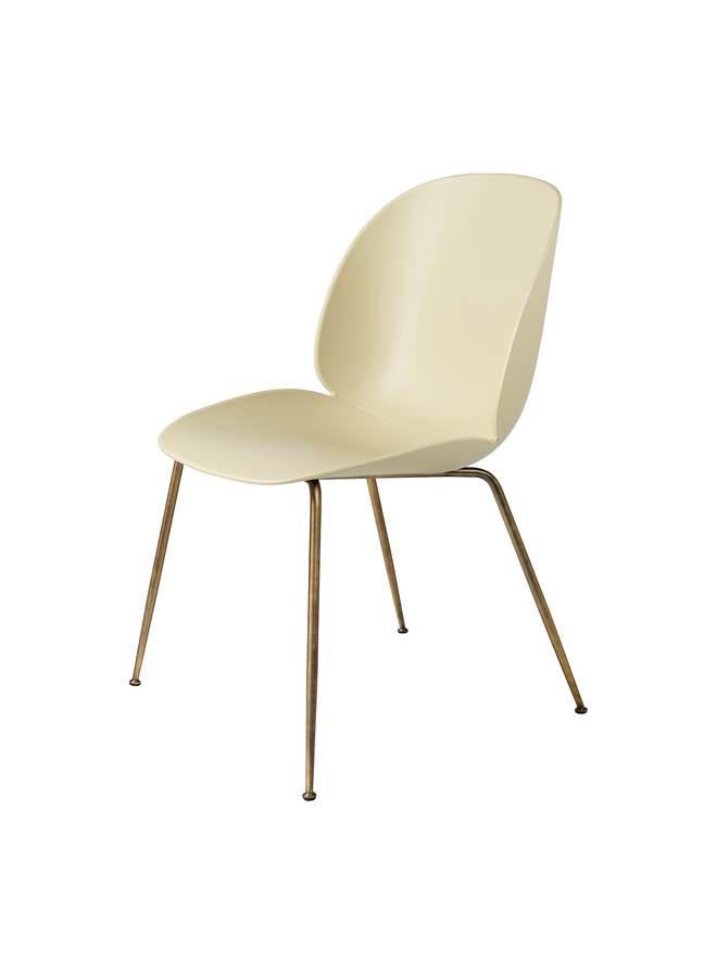 Beetle Dining Chair - Un-Upholstered, Conic base, Antique Brass Base