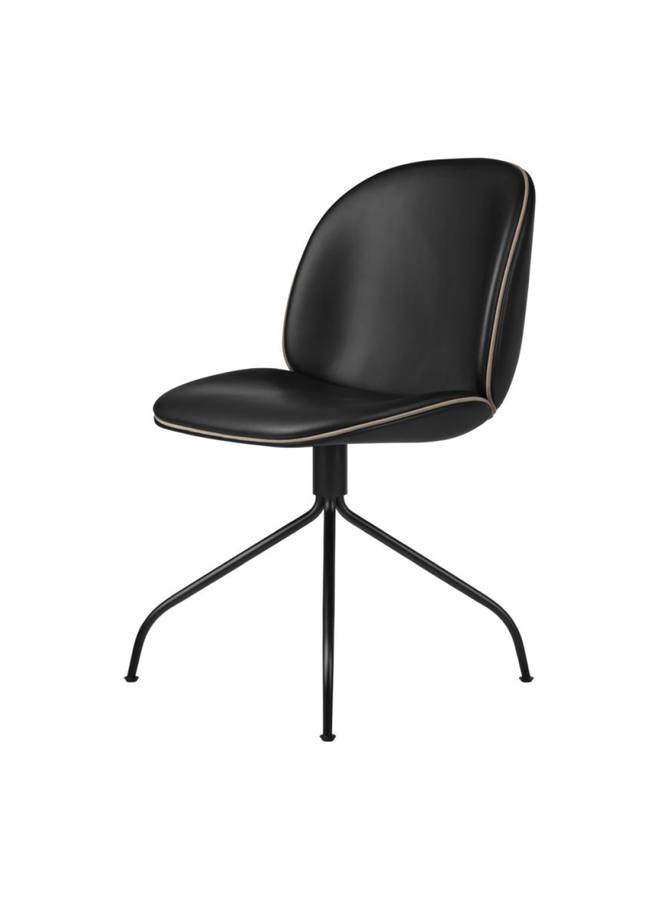 Beetle Meeting Chair - Fully Upholstered, Swivel base, Black Matt Base