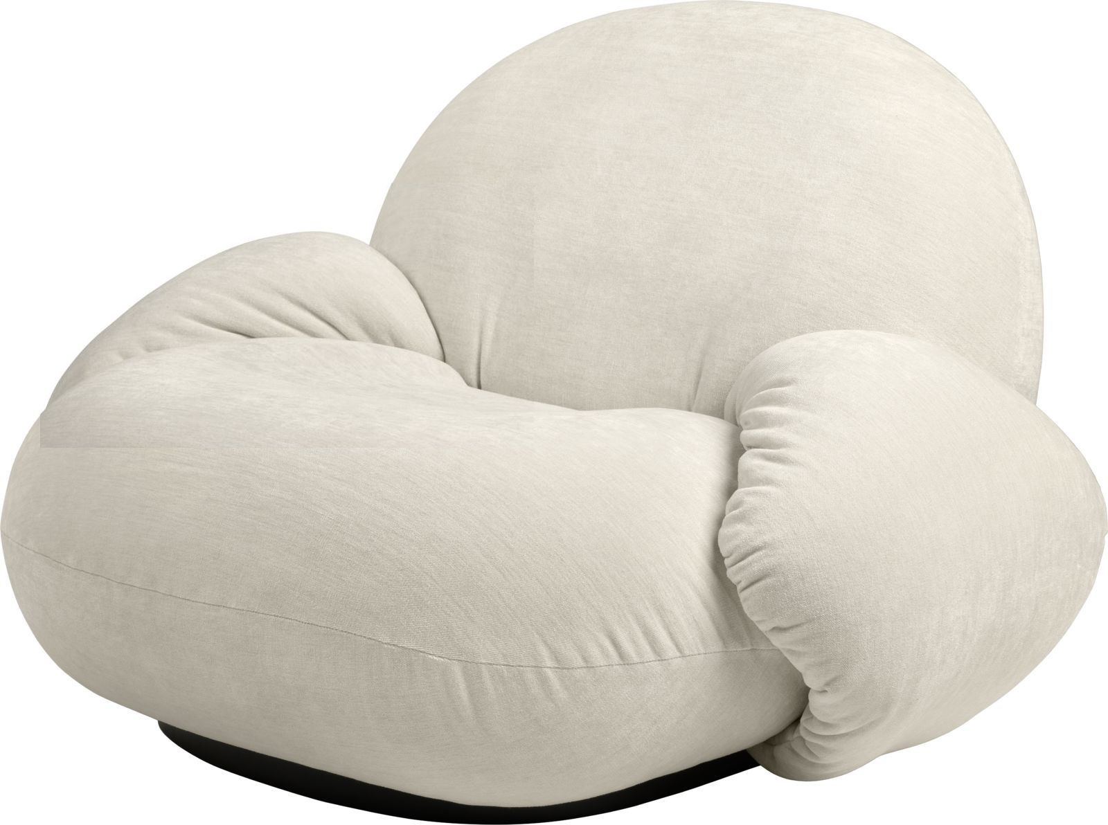 Pacha Lounge Chair with armrest Fully Upholstered, Black Semi Matt