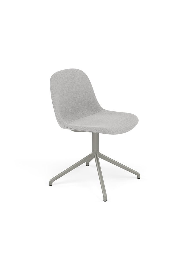 FIBER SIDE CHAIR / SWIVEL BASE GREY W. RETURN UPHOLSTERED