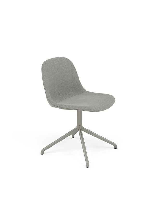 FIBER SIDE CHAIR / SWIVEL BASE GREY W.O. RETURN UPHOLSTERED