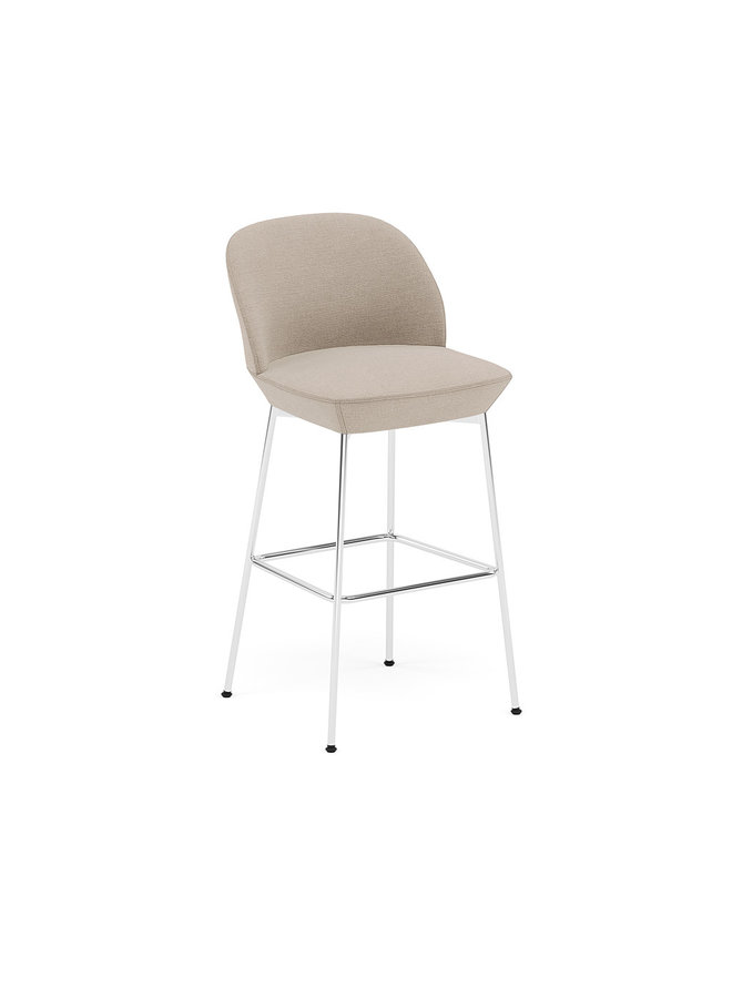 OSLO BAR STOOL UPHOLSTERED CHROME BASE / H: 75 CM / 29.5"