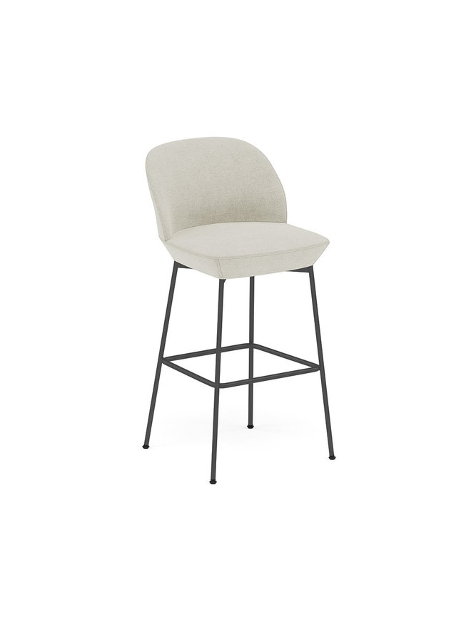 OSLO BAR STOOL UPHOLSTERED BLACK BASE / H: 75 CM / 29.5"