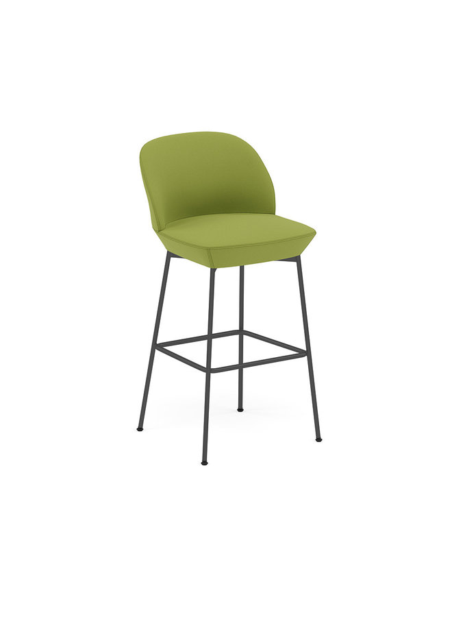 Oslo Bar Stool Upholstered Black Base - H: 75cm / 29.5in