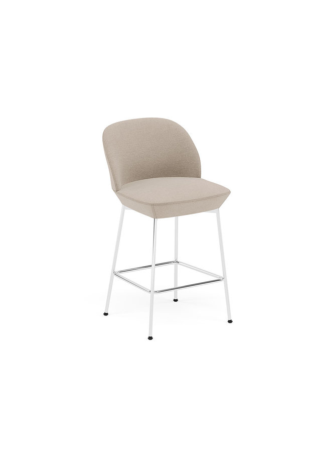 OSLO COUNTER STOOL UPHOLSTERED CHROME BASE /  H: 65 CM / 25.6"