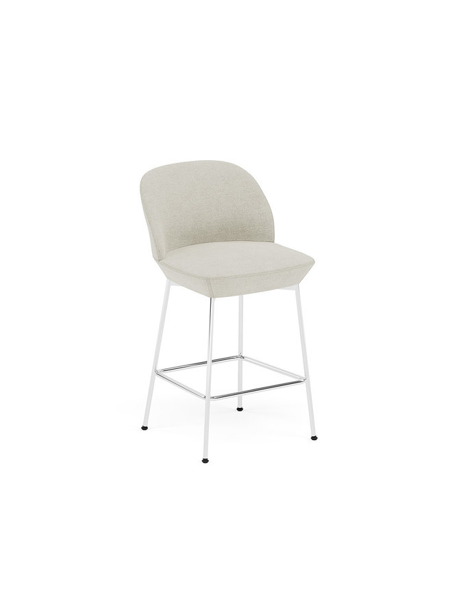 OSLO COUNTER STOOL UPHOLSTERED CHROME BASE /  H: 65 CM / 25.6"