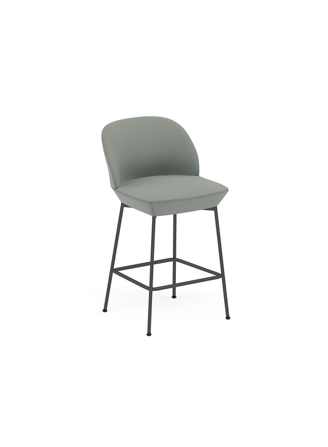 OSLO COUNTER STOOL UPHOLSTERED BLACK BASE / H: 65 CM / 25.6"