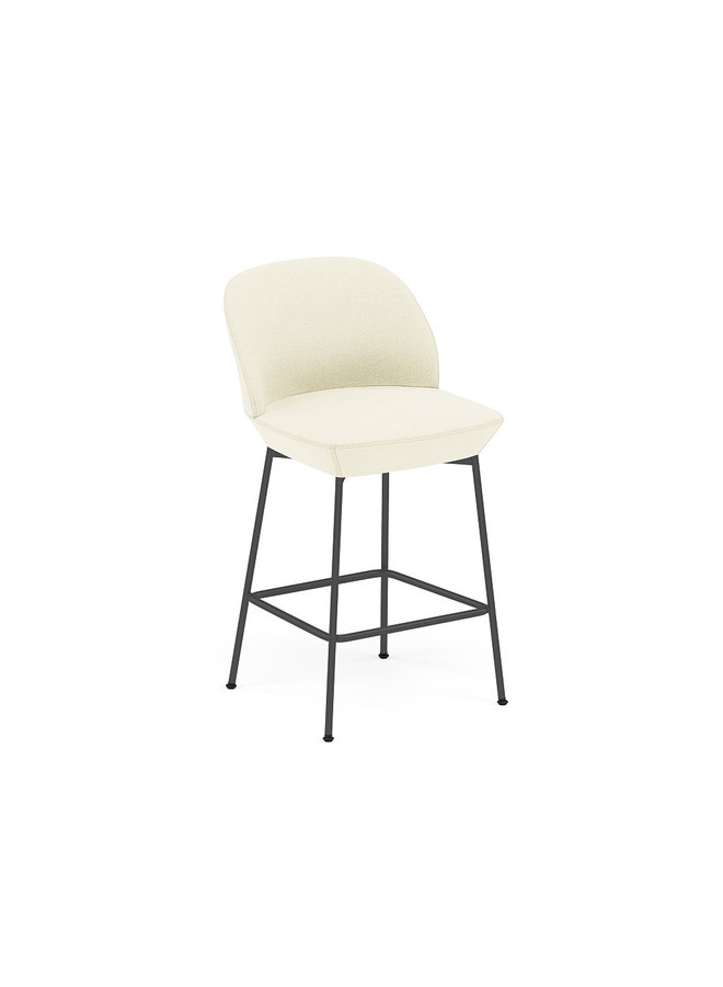 OSLO COUNTER STOOL UPHOLSTERED BLACK BASE / H: 65 CM / 25.6"