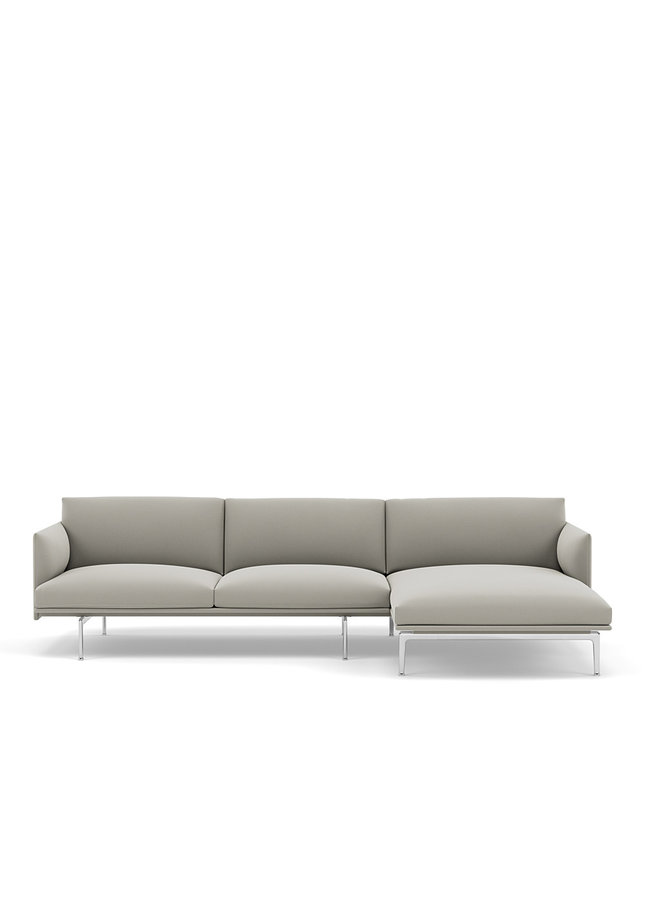 OUTLINE SOFA / CHAISE LONGUE - RIGHT - ALUMINUM BASE