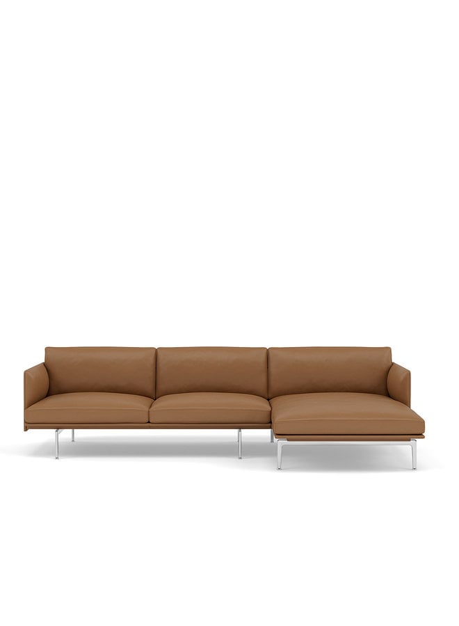 OUTLINE SOFA / CHAISE LONGUE - RIGHT - ALUMINUM BASE