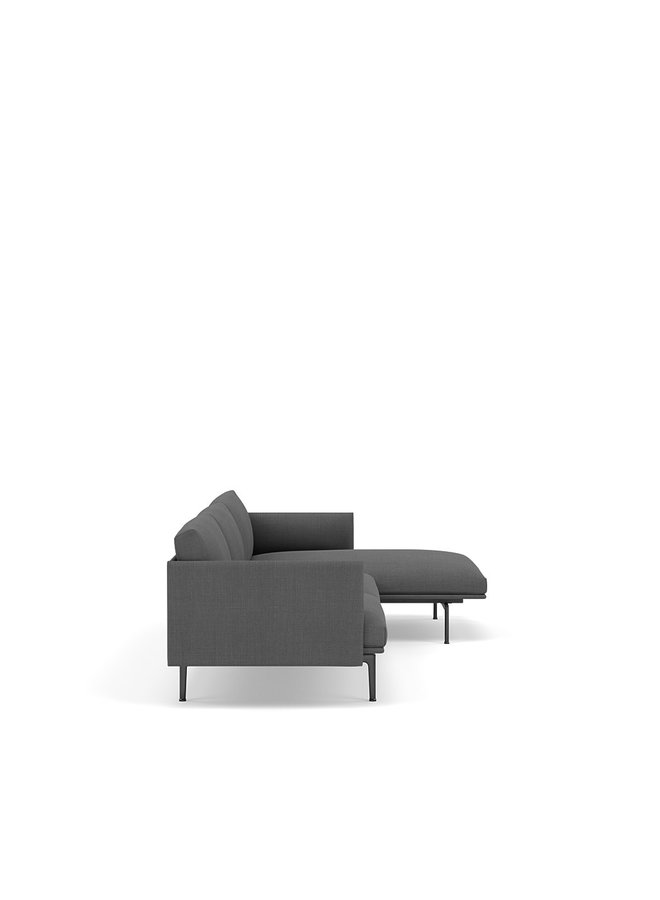 Outline Sofa / Chaise Lounge - Right - Black Base