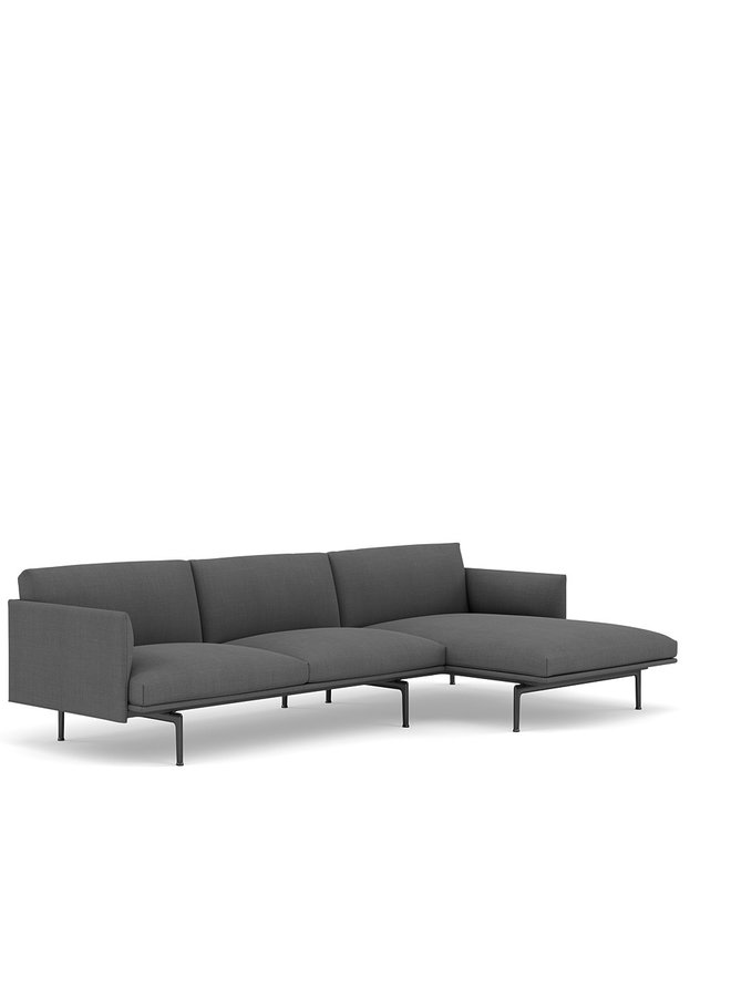 Outline Sofa / Chaise Lounge - Right - Black Base