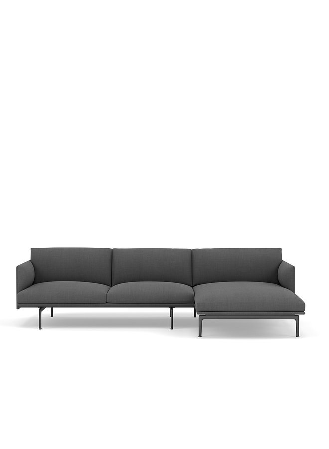 Outline Sofa / Chaise Lounge - Right - Black Base