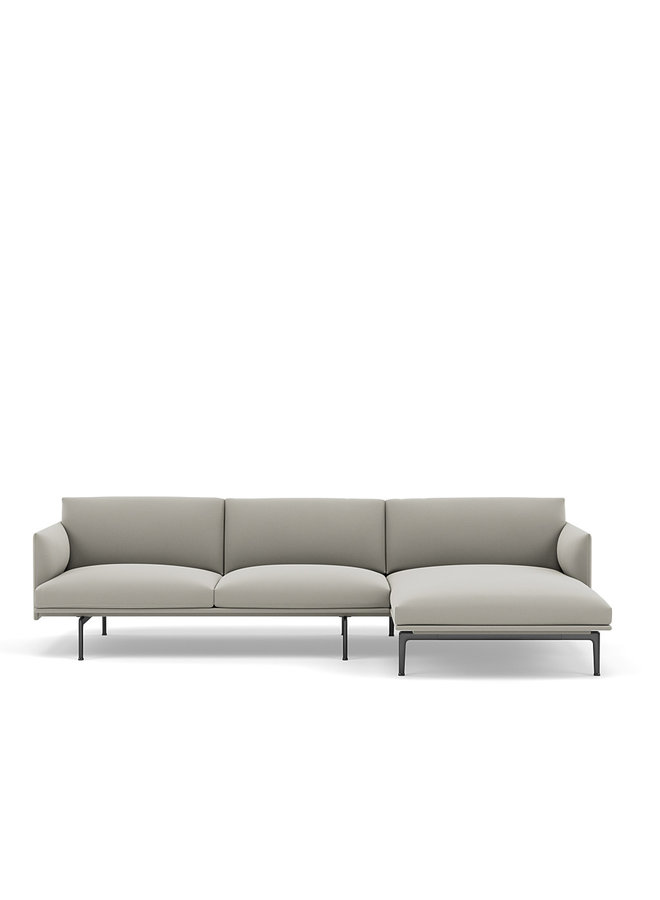 Outline Sofa / Chaise Lounge - Right - Black Base