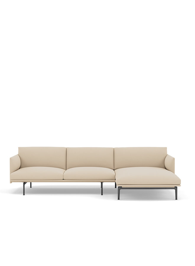 OUTLINE SOFA / CHAISE LONGUE - RIGHT - BLACK BASE