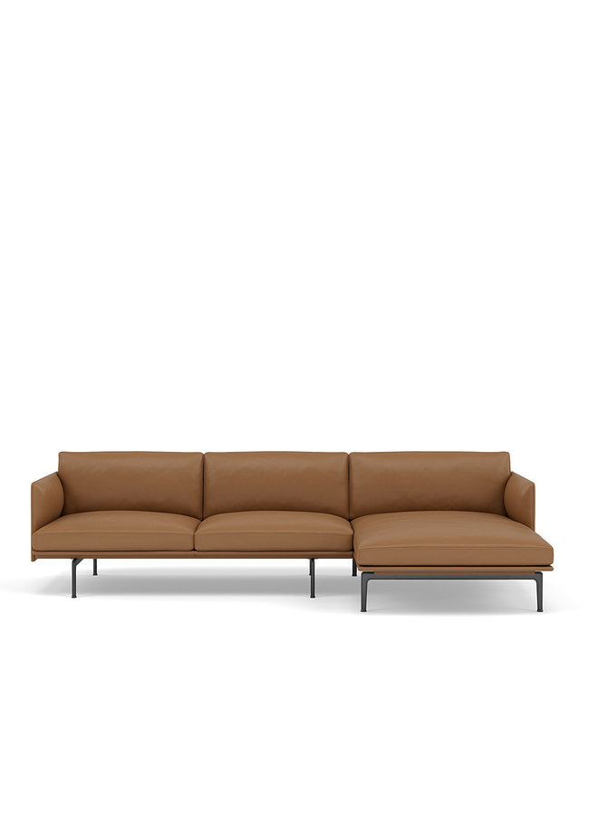 Outline Sofa / Chaise Lounge - Right - Black Base