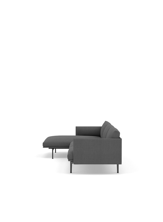 OUTLINE SOFA / CHAISE LONGUE - LEFT - BLACK BASE