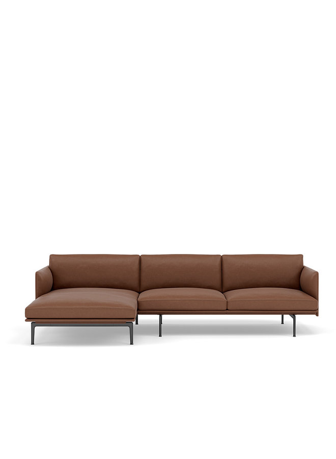 OUTLINE SOFA / CHAISE LONGUE - LEFT - BLACK BASE