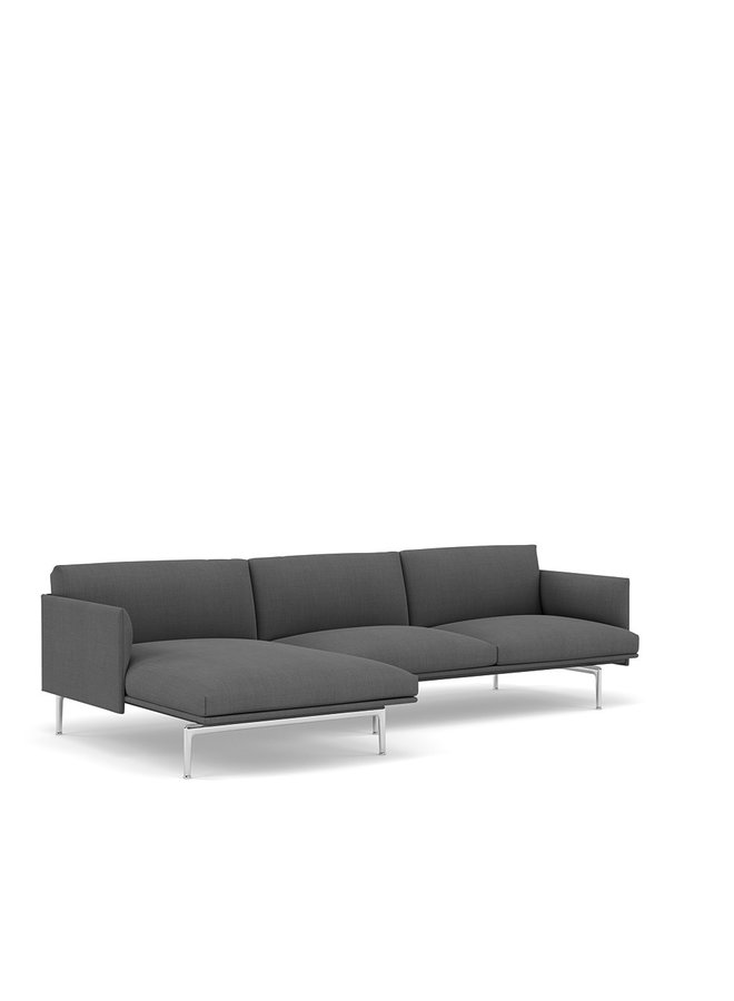 OUTLINE SOFA / CHAISE LONGUE - LEFT - ALUMINUM BASE