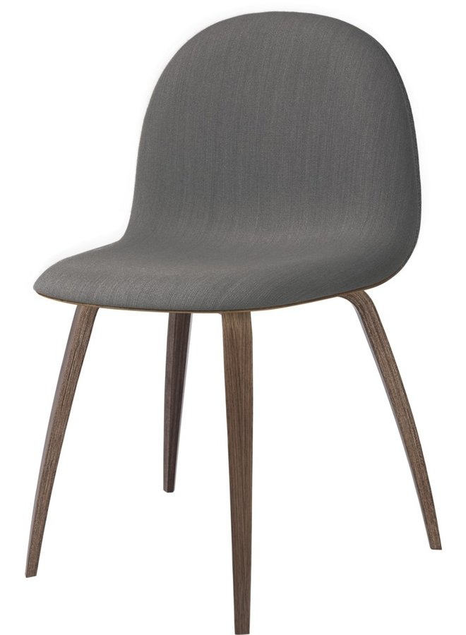 3D Dining Chair - Front Upholstered, Wood base, American Walnut Semi Matt