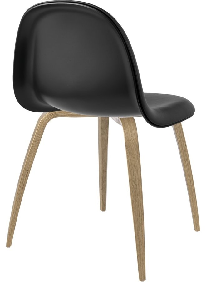 3D Dining Chair - Front Upholstered, Wood base, Oak Semi Matt Lacquered Base