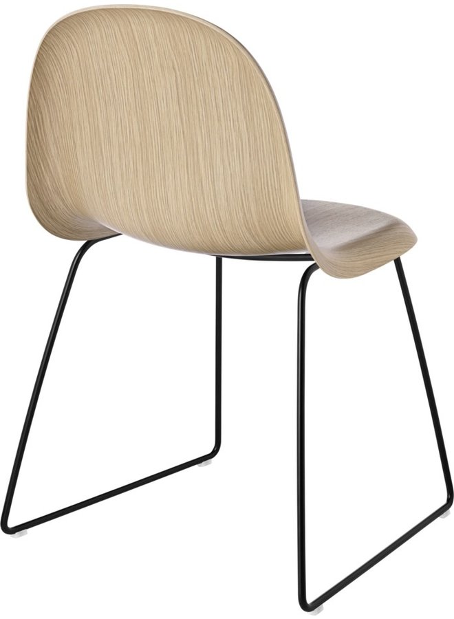 3D Dining Chair - Un-Upholstered, Sledge base