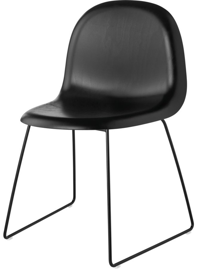 3D Dining Chair - Un-Upholstered, Sledge base