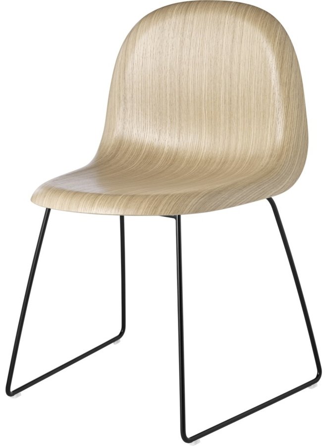 3D Dining Chair - Un-Upholstered, Sledge base