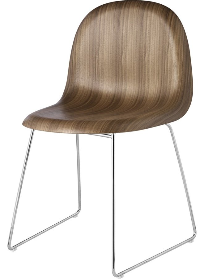 3D Dining Chair - Un-Upholstered, Sledge base