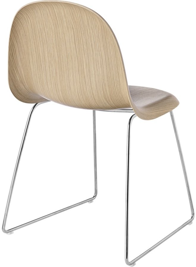 3D Dining Chair - Un-Upholstered, Sledge base