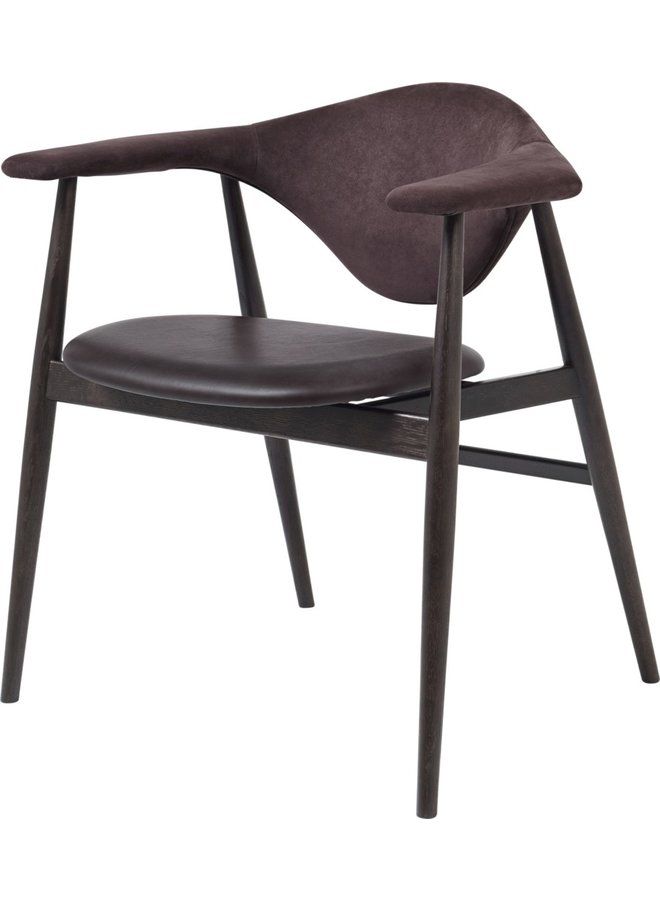 Masculo Dining Chair - Fully Upholstered, Wood base