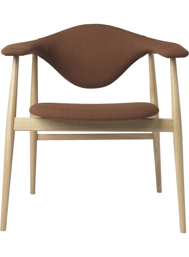 Masculo Dining Chair - Fully Upholstered, Wood base
