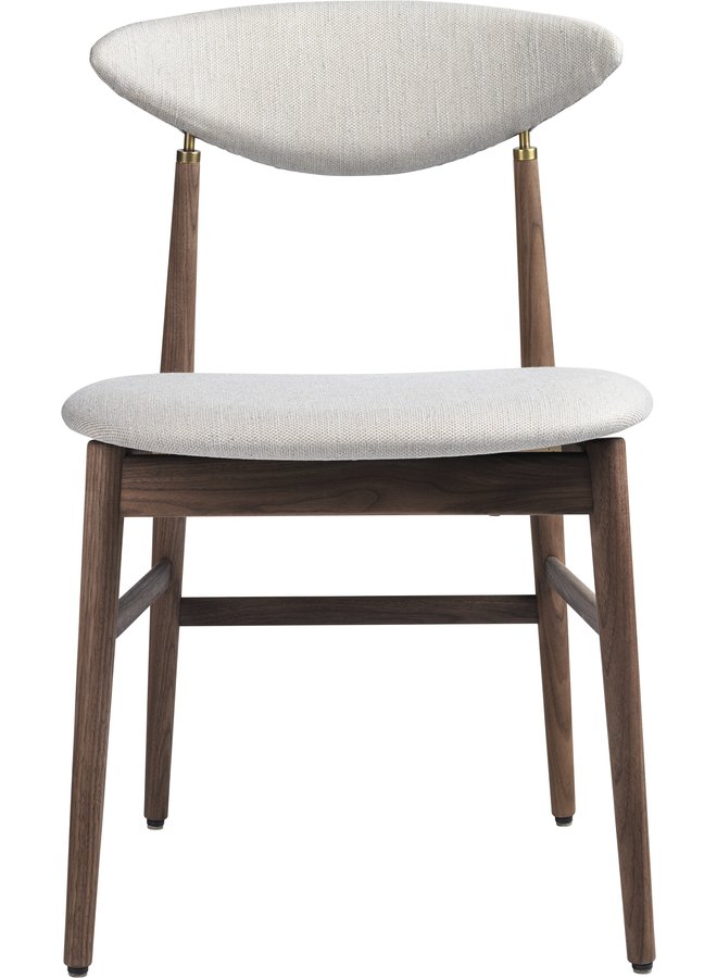 Gent Dining Chair - Fully Upholstered, Wood base, American Walnut Oiled Base