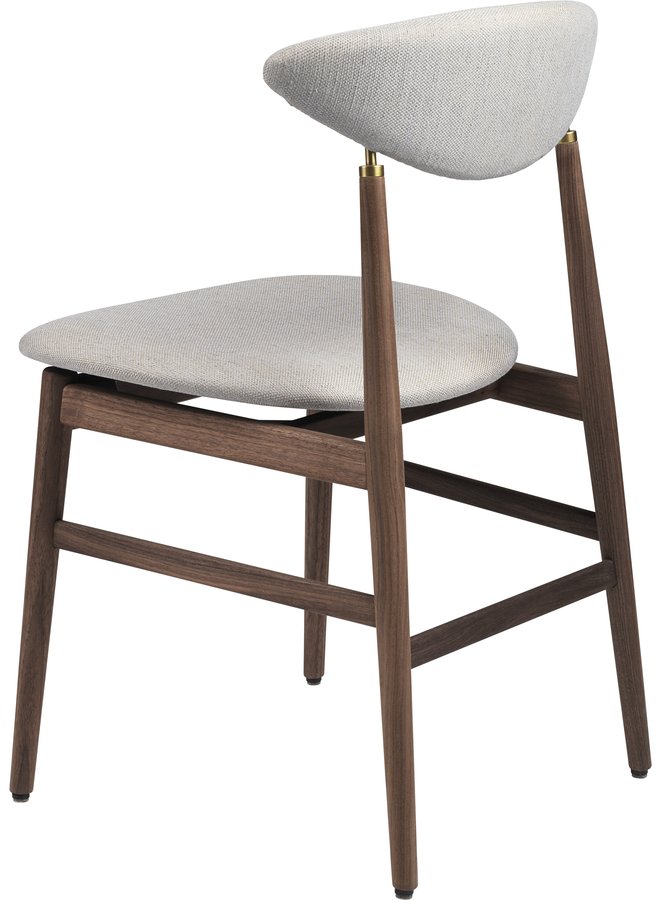 Gent Dining Chair - Fully Upholstered, Wood base, American Walnut Oiled Base