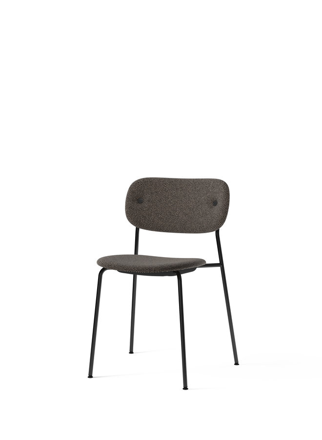 Co Chair, Dining Height, Black Steel, Fully Upholstered