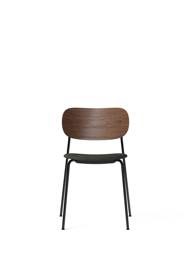 Co Chair, Dining Height, Black Steel, Upholstered Seat