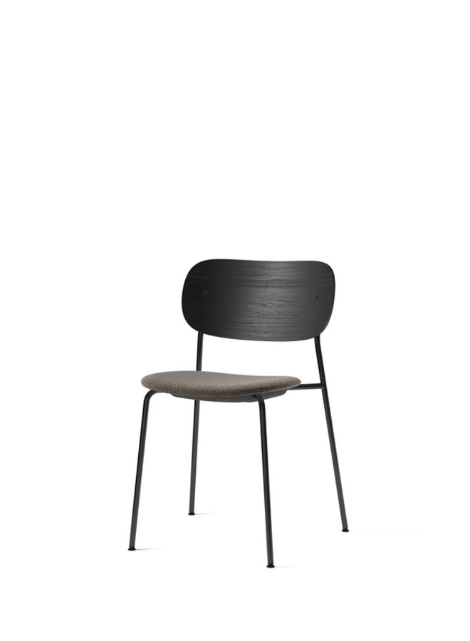 Co Chair, Dining Height, Black Steel, Upholstered Seat
