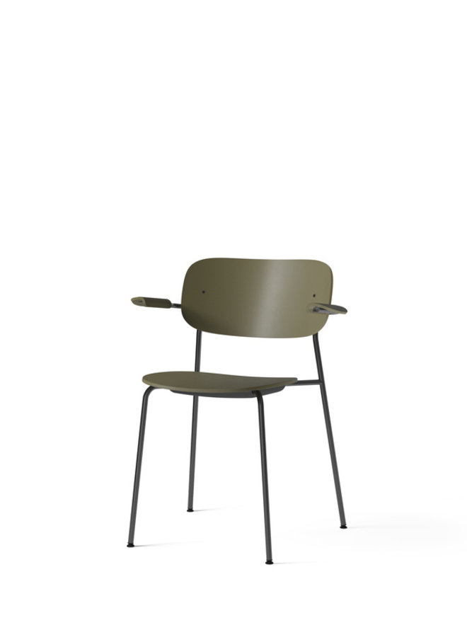 Co Chair, Dining Height with Arms, Legs - Plastic Seat and Back