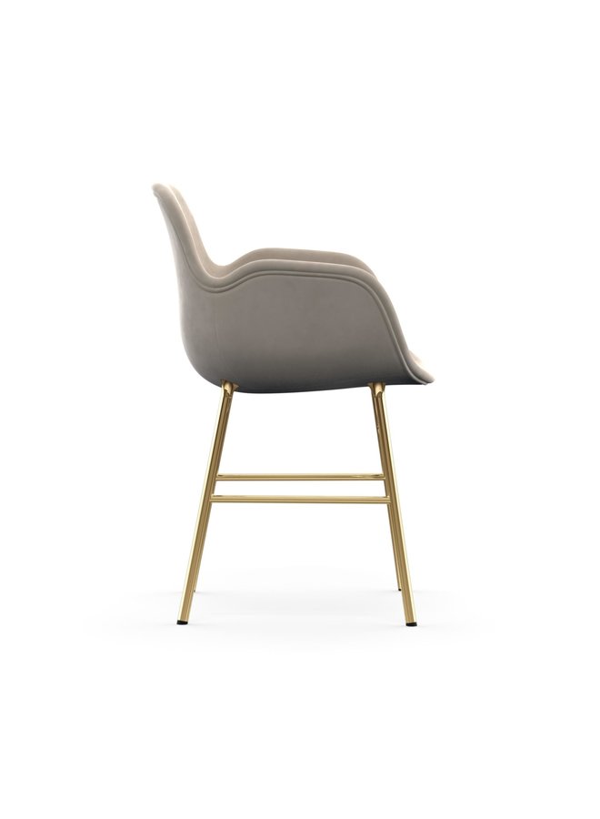 Form Armchair Full Upholstery Brass