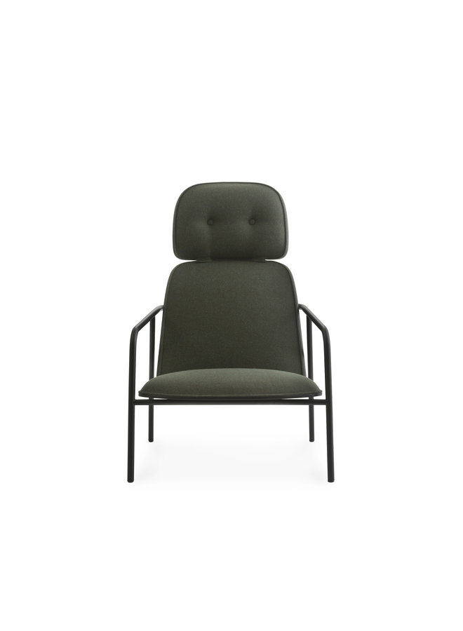 Pad Lounge Chair High Black Steel