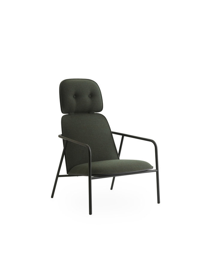 Pad Lounge Chair High Black Steel