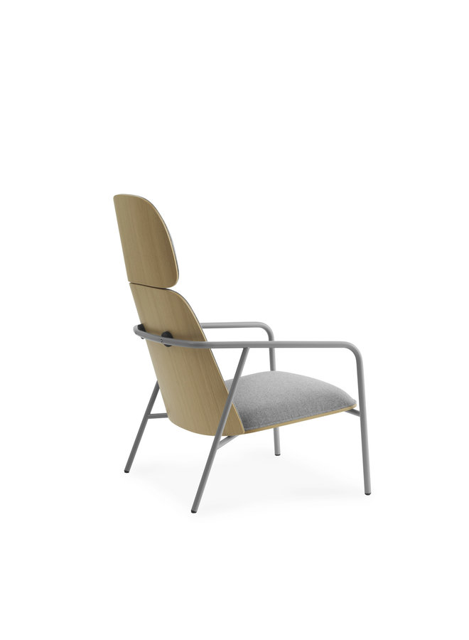 Pad Lounge Chair High Grey Steel