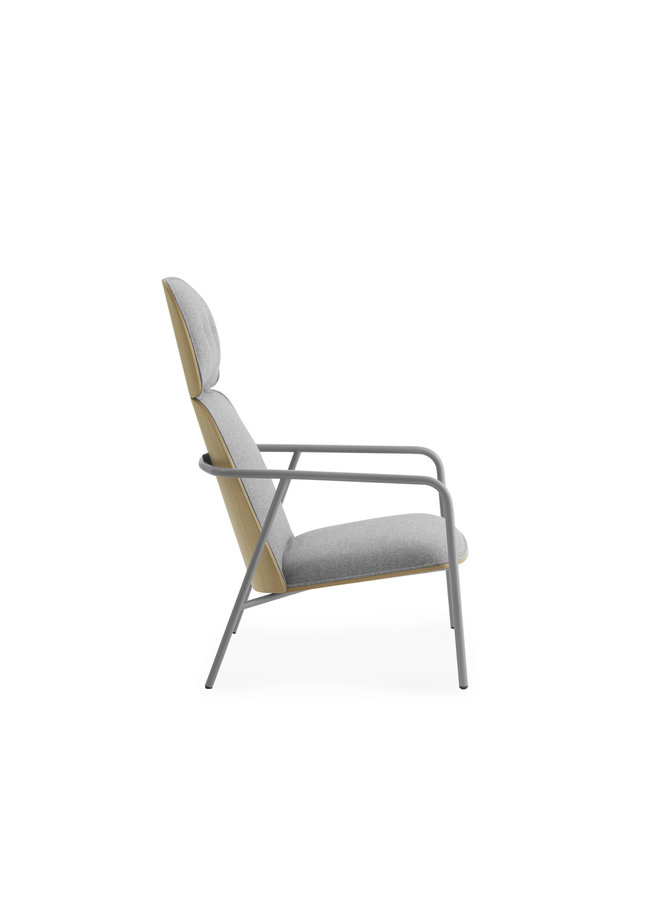 Pad Lounge Chair High Grey Steel