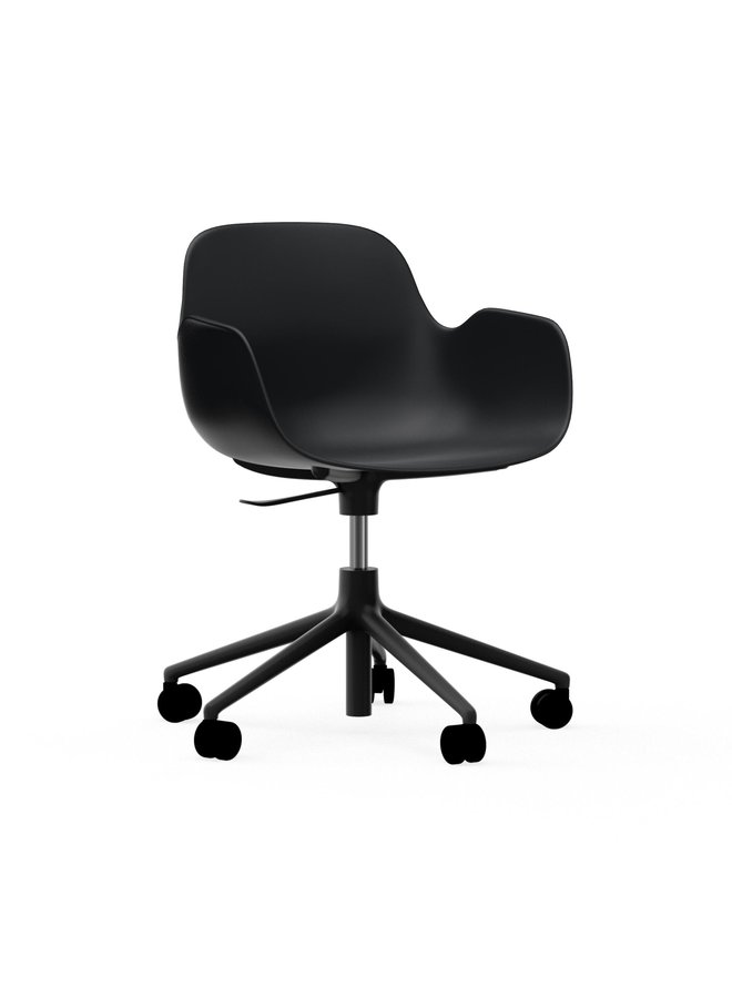 Form Armchair Swivel 5W Gaslift Black Alu