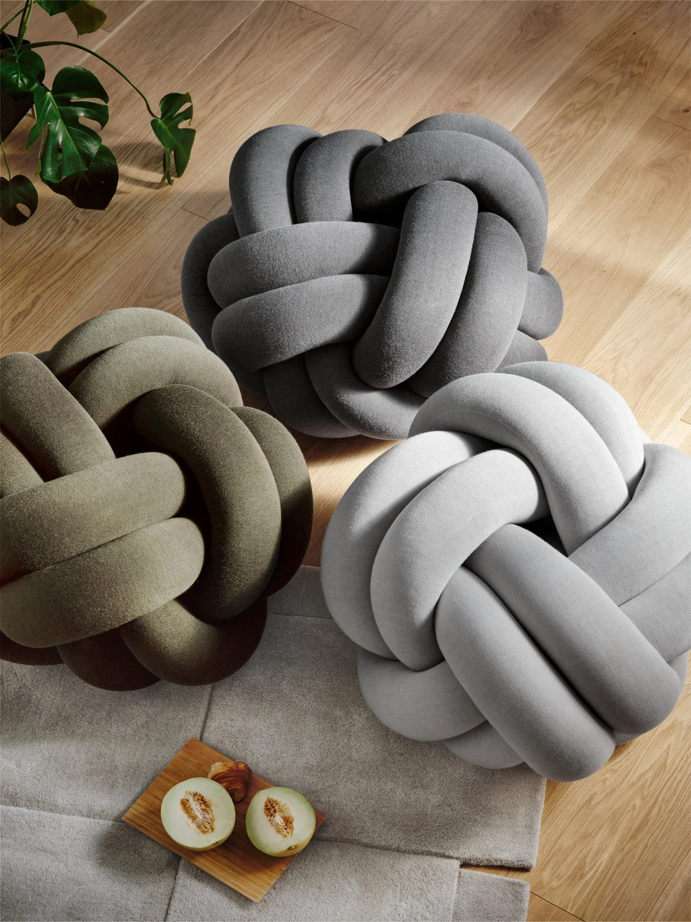 Knot Floor Cushion - Grey – Hygge Life
